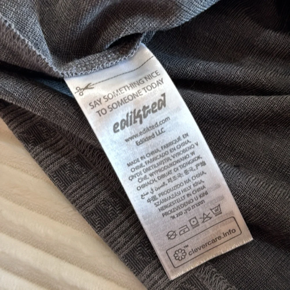 Edikted Set of 2 Spaghetti Strap Cropped Ribbed Tank Tops Floral Stripe Lace XS - Picture 6 of 14